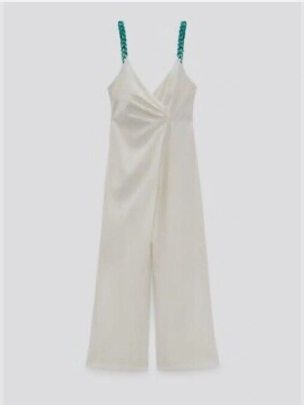 Zara Linen Jumpsuit with Chain White